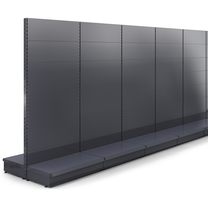 BROOKLYN | Scaffale centrale a gondola | L600xH225cm | Set completo