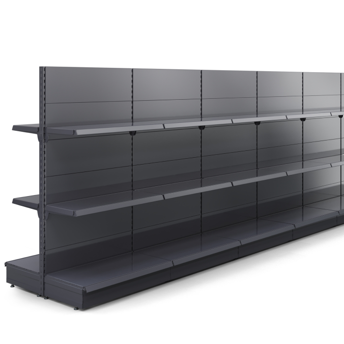 BROOKLYN | Scaffale centrale a gondola | L1400xH195cm | Incl. 2 ripiani | Set completo