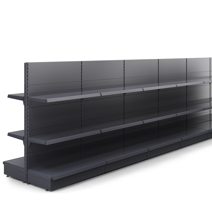 BROOKLYN | Scaffale centrale a gondola | L1800xH165cm | Incl. 2 ripiani | Set completo