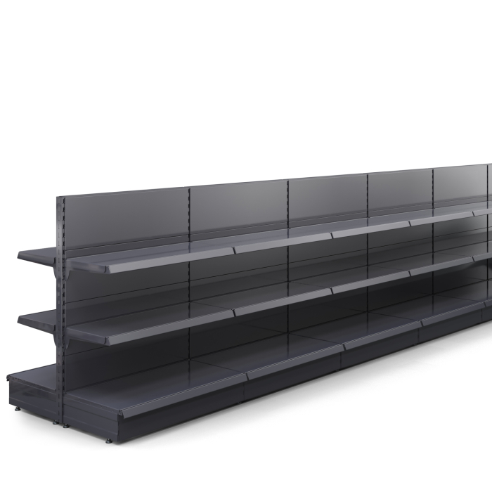 BROOKLYN | Scaffale centrale a gondola | L24000xH135cm | Incl. 2 ripiani | Set completo