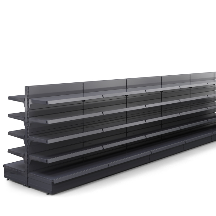 BROOKLYN | Scaffale centrale a gondola | L1200xH135cm | Incl. 4 ripiani | Set completo