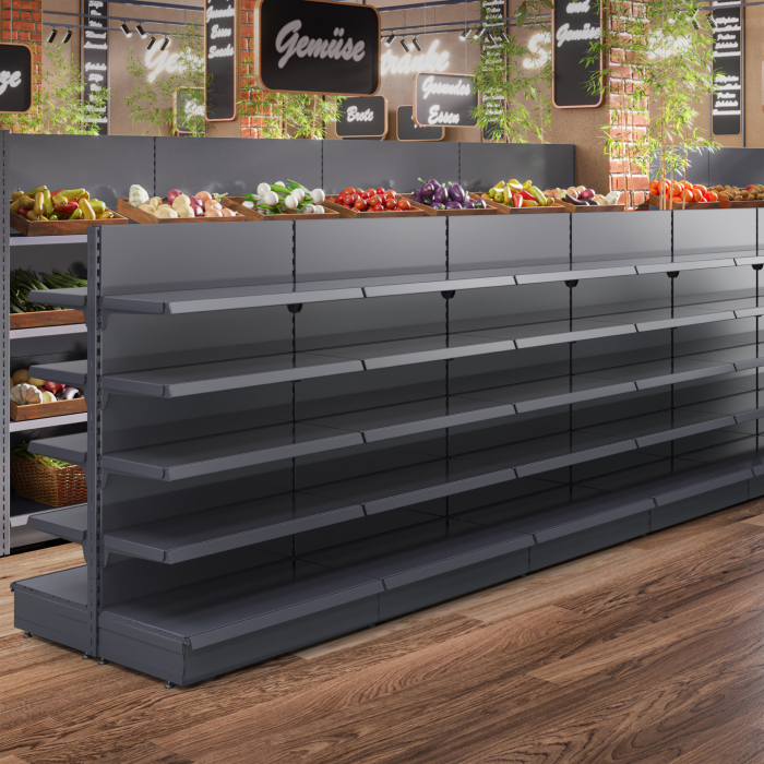BROOKLYN | Gondola Centre Shelf | W1200xH165cm | Incl. 4 Shelves | Complete Set