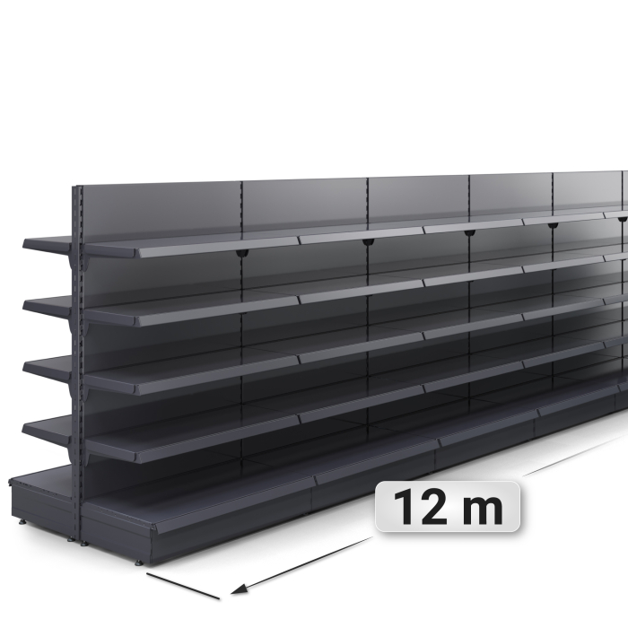 BROOKLYN | Gondola Centre Shelf | W1200xH165cm | Incl. 4 Shelves | Complete Set