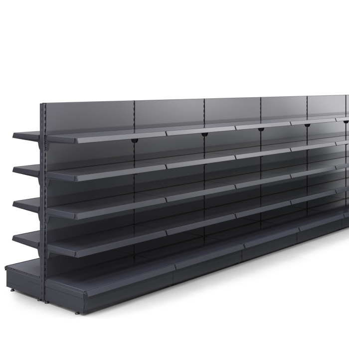 BROOKLYN | Scaffale centrale a gondola | L24000xH165cm | Incl. 4 ripiani | Set completo