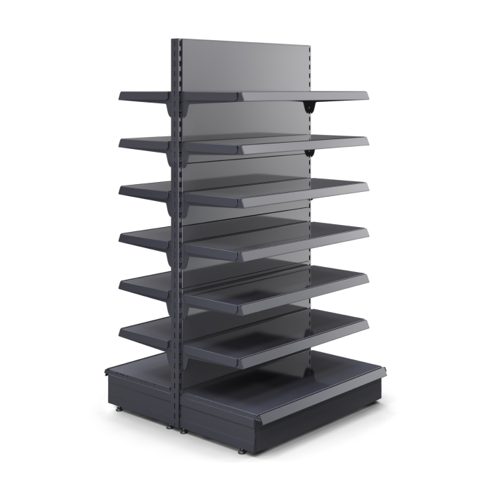 BROOKLYN | Scaffale centrale a gondola | L100xH195cm | Incl. 6 ripiani | Set completo