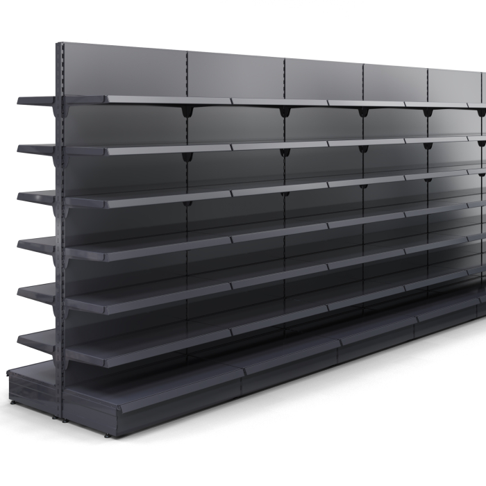 BROOKLYN | Scaffale centrale a gondola | L1400xH225cm | Incl. 6 ripiani | Set completo