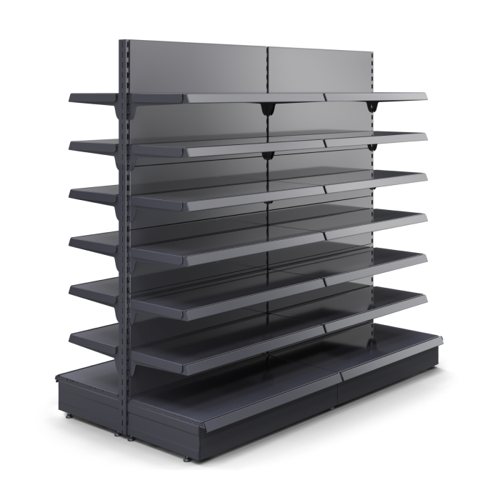 BROOKLYN | Scaffale centrale a gondola | L200xH195cm | Incl. 6 ripiani | Set completo