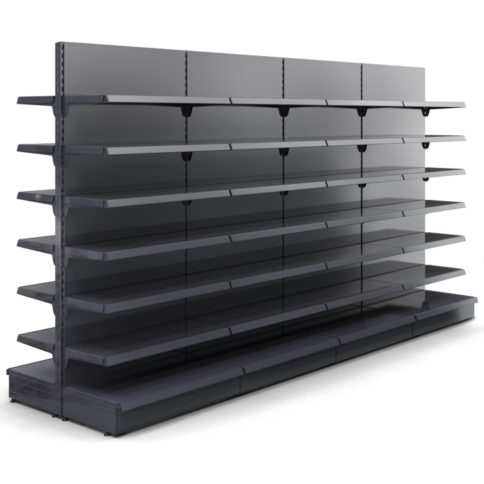 BROOKLYN | Scaffale centrale a gondola | L400xH225cm | Incl. 6 ripiani | Set completo