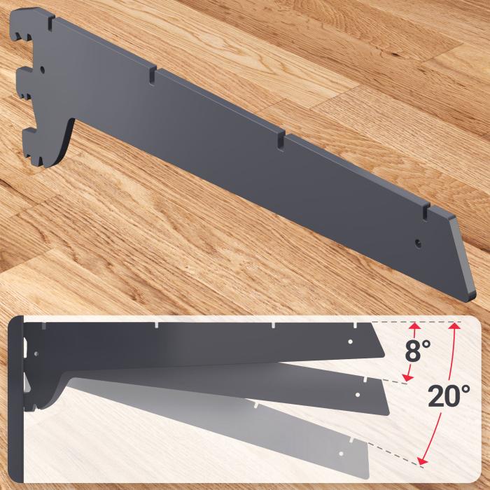 BROOKLYN | Gondola Shelf Bracket | 37cm | For grid+smooth