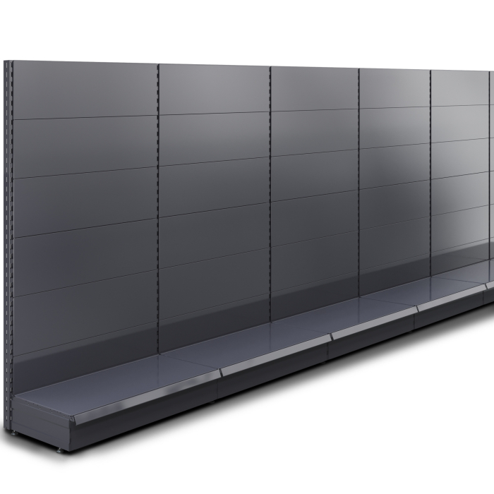 BROOKLYN | Gondola Vägghylla | B1200xH195cm | Komplett uppsättning