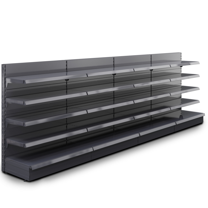 BROOKLYN | Gondola Wall Shelf | W100xH135cm | Incl. 4 Shelves | Complete Set