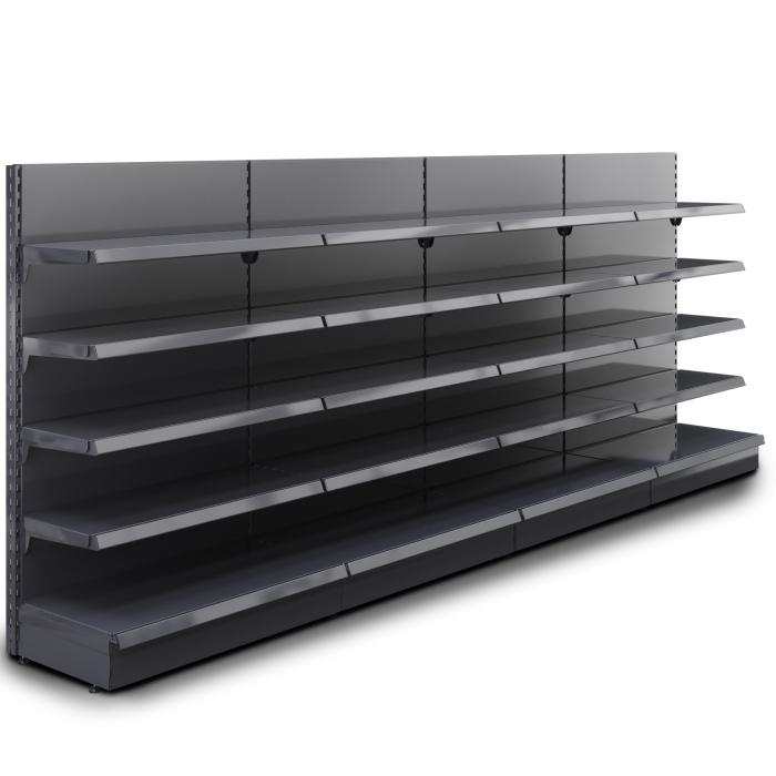 BROOKLYN | Gondola Wall Shelf | W400xH165cm | Incl. 4 Shelves | Complete Set