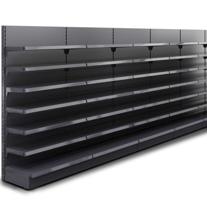 BROOKLYN | Gondol vegghylle | B1800xH195cm | Inkl. 6 hyller | Komplett sett