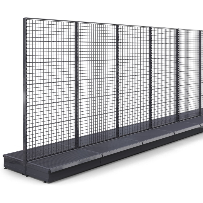 BROOKLYN | Scaffale centrale in rete | L2000xH225cm | Set completo