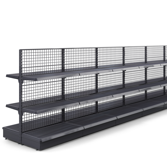 BROOKLYN | Scaffale centrale in rete | L2000xH165cm | incl. 2 ripiani | Set completo
