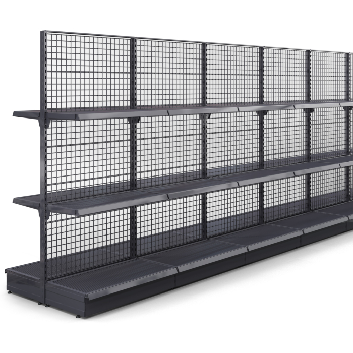 BROOKLYN | Scaffale centrale in rete | L2200xH225cm | incl. 2 ripiani | Set completo