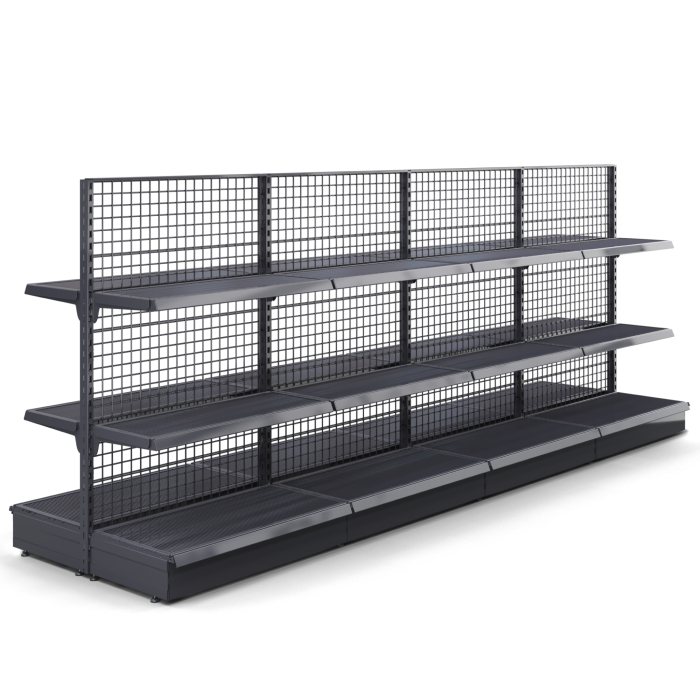 BROOKLYN | Scaffale centrale in rete | L400xH165cm | incl. 2 ripiani | Set completo