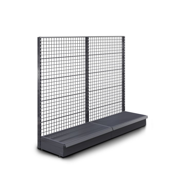 BROOKLYN | Vägghylla med galler | B200xH165cm | Komplett uppsättning