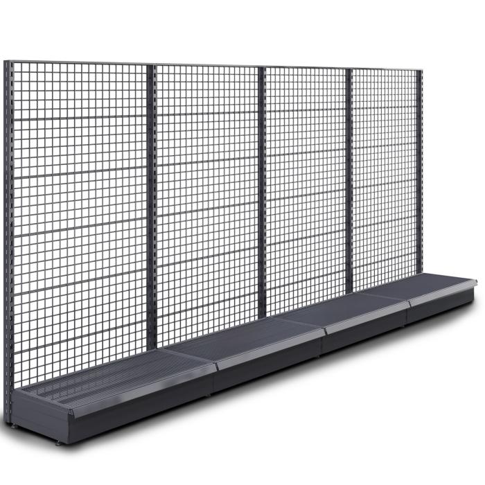 BROOKLYN | Vägghylla i fackverk | B400xH195cm | Komplett uppsättning