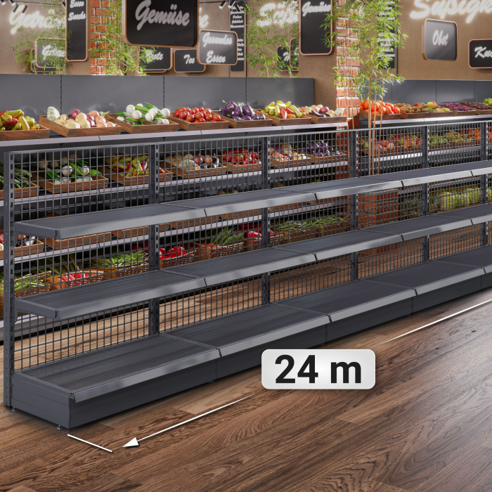 BROOKLYN | Lattice Wall Shelf | W2400xH135cm | Incl. 2 Shelves | Complete Set BROOKLYN | Lattice Wall Shelf | W2400xH135cm | Incl. 2 Shelves | Complete Set