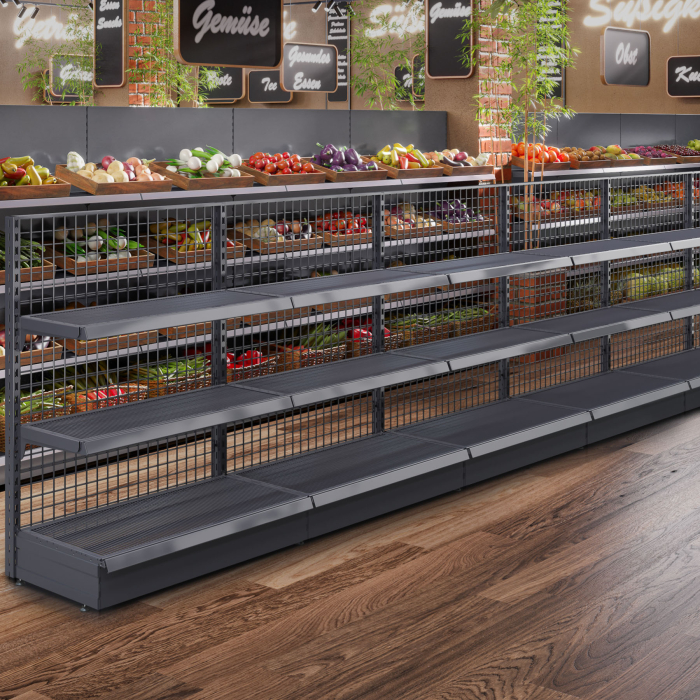 BROOKLYN | Lattice Wall Shelf | W2400xH135cm | Incl. 2 Shelves | Complete Set BROOKLYN | Lattice Wall Shelf | W2400xH135cm | Incl. 2 Shelves | Complete Set
