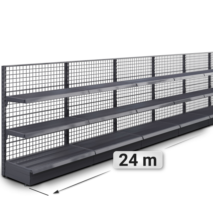BROOKLYN | Lattice Wall Shelf | W2400xH135cm | Incl. 2 Shelves | Complete Set BROOKLYN | Lattice Wall Shelf | W2400xH135cm | Incl. 2 Shelves | Complete Set