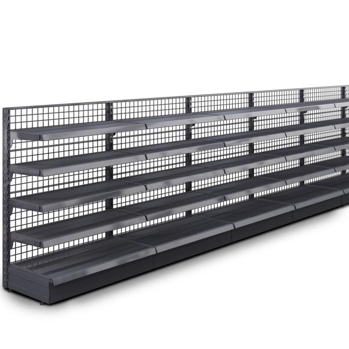 BROOKLYN | Lattice Wall Shelf | W2000xH135cm | Incl. 4 Shelves | Complete Set