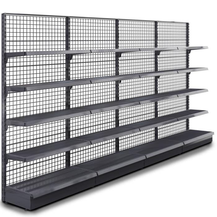 BROOKLYN | Lattice Wall Shelf | W400xH225cm | Incl. 4 Shelves | Complete Set