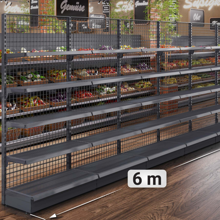 BROOKLYN | Lattice Wall Shelf | W600xH225cm | Incl. 4 Shelves | Complete Set