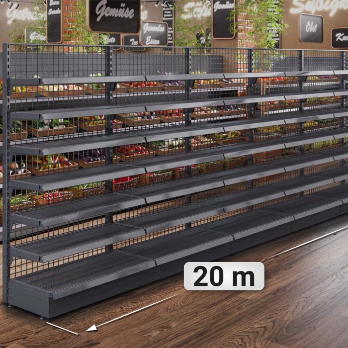 BROOKLYN | Lattice Wall Shelf | W2000xH195cm | Incl. 6 Shelves | Complete Set BROOKLYN | Lattice Wall Shelf | W2000xH195cm | Incl. 6 Shelves | Complete Set