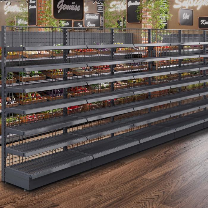 BROOKLYN | Lattice Wall Shelf | W2000xH195cm | Incl. 6 Shelves | Complete Set BROOKLYN | Lattice Wall Shelf | W2000xH195cm | Incl. 6 Shelves | Complete Set