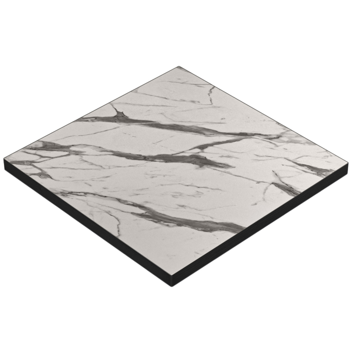 BRASIL | Bistrobordplate | B:D 140 x 140 cm | Hvit marmor | Firkantet