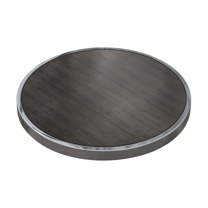 BRASIL | Gastro Tischplatte | Ø 50 cm | Wenge | Chrom Rand | Rund