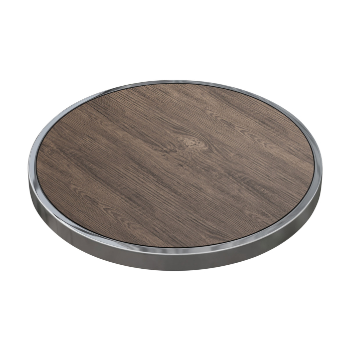 BRASIL | Cateringbordsskiva | Ø 80 cm | Ljus wengé | Kromkant | Rund