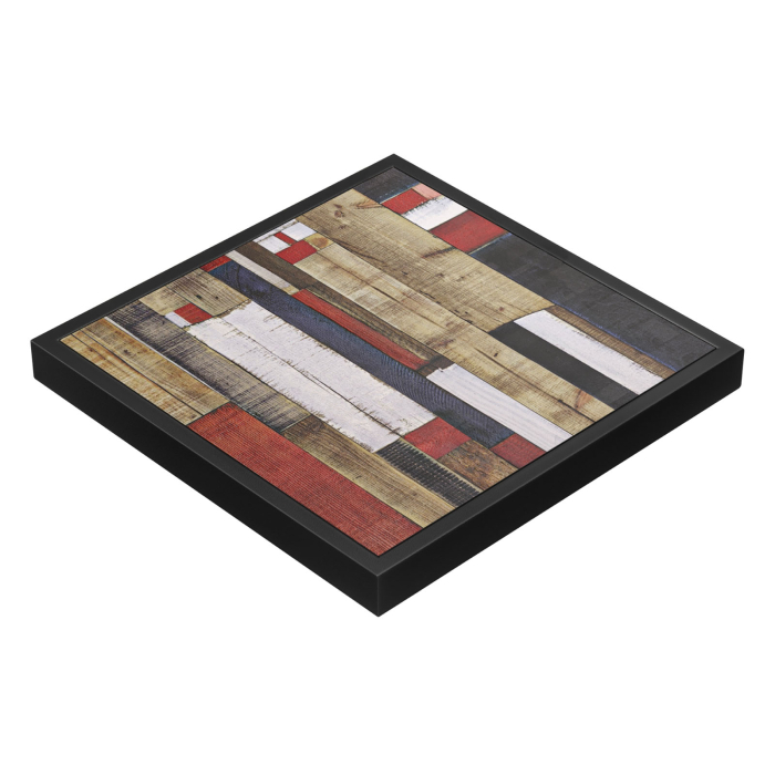 BRASIL | Gastro table top | W:D 70 x 70 cm | Vintage colourful | Black metal edge | Square