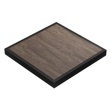 BRASIL | Catering Table Top | W:D 60 x 60 cm | Light Wenge | Black Metal Edge | Square