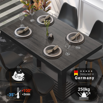 BRASIL | Cateringbordplate | B:D 120 x 70 cm | Wengé/Svart | Rektangulær