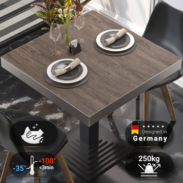 BRASIL | Cateringbordsskiva | B:D 60 x 60 cm | Ljus wengé | Kvadratisk