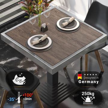 BRASIL | Cateringbordsskiva | B:D 70 x 70 cm | Ljus wengé | Kromkant | Kvadratisk