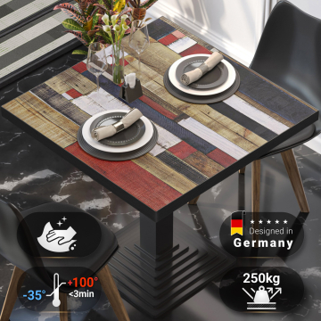 BRASIL | Cateringtafelblad | B:D 50 x 50 cm | Vintage meerkleurig | Vierkant