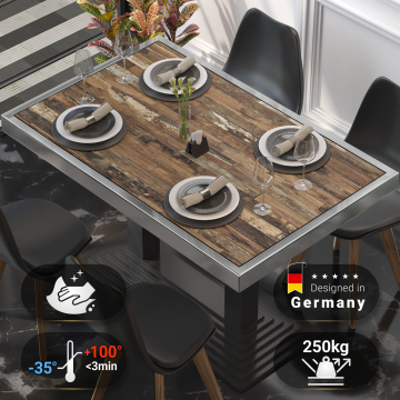 BRASIL | Gastro bordplate | B:D 120 x 70 cm | Vintage gammel | Kromkant | Rektangulær