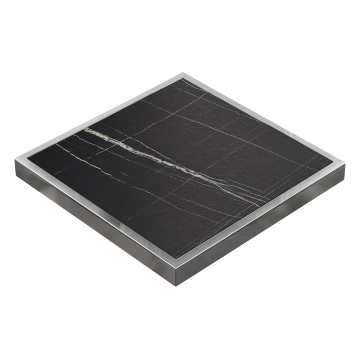 BRASIL | Gastro bordplate | B:D 50 x 50 cm | Svart marmor | Kromkant | Torget