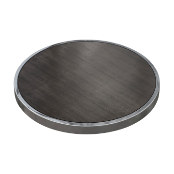BRASIL | Gastro Tischplatte | Ø 50 cm | Wenge | Chrom Rand | Rund