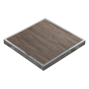 BRASIL | Cateringbordplate | B:D 80 x 80 cm | Lys wenge | Kromkant | Firkantet