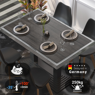 BRASIL | Gastro Tischplatte | B:T 120 x 70 cm | Wenge | Chrom Rand | Rechteckig