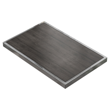 BRASIL | Piano d'appoggio gastronomico | L:P 120 x 70 cm | Wengé | Bordo cromato | Rettangolare
