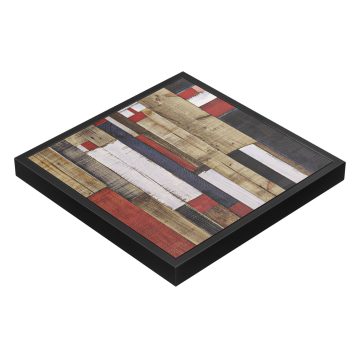 BRASIL | Piano d'appoggio gastronomico | L:P 70 x 70 cm | Vintage colorato | Bordo in metallo nero | Quadrato