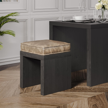 BRASIL | Taburet i træ | Wenge/Taupe | B:D:H 39 x 39 x 39 x 51 cm | + sædehynde
