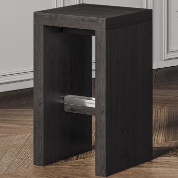 BRASIL | Houten Kruk | Wengé/zwart | B:D:H 39 x 39 x 76 cm