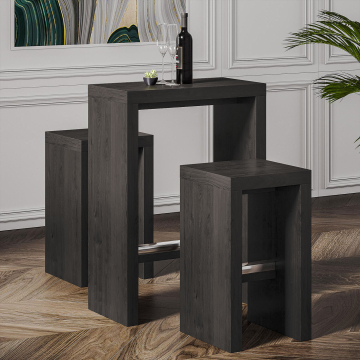 BRASIL | Bistro Brückenstehtisch | Wenge / Schwarz | B:T:H 70 x 39 x 110 cm | Holz